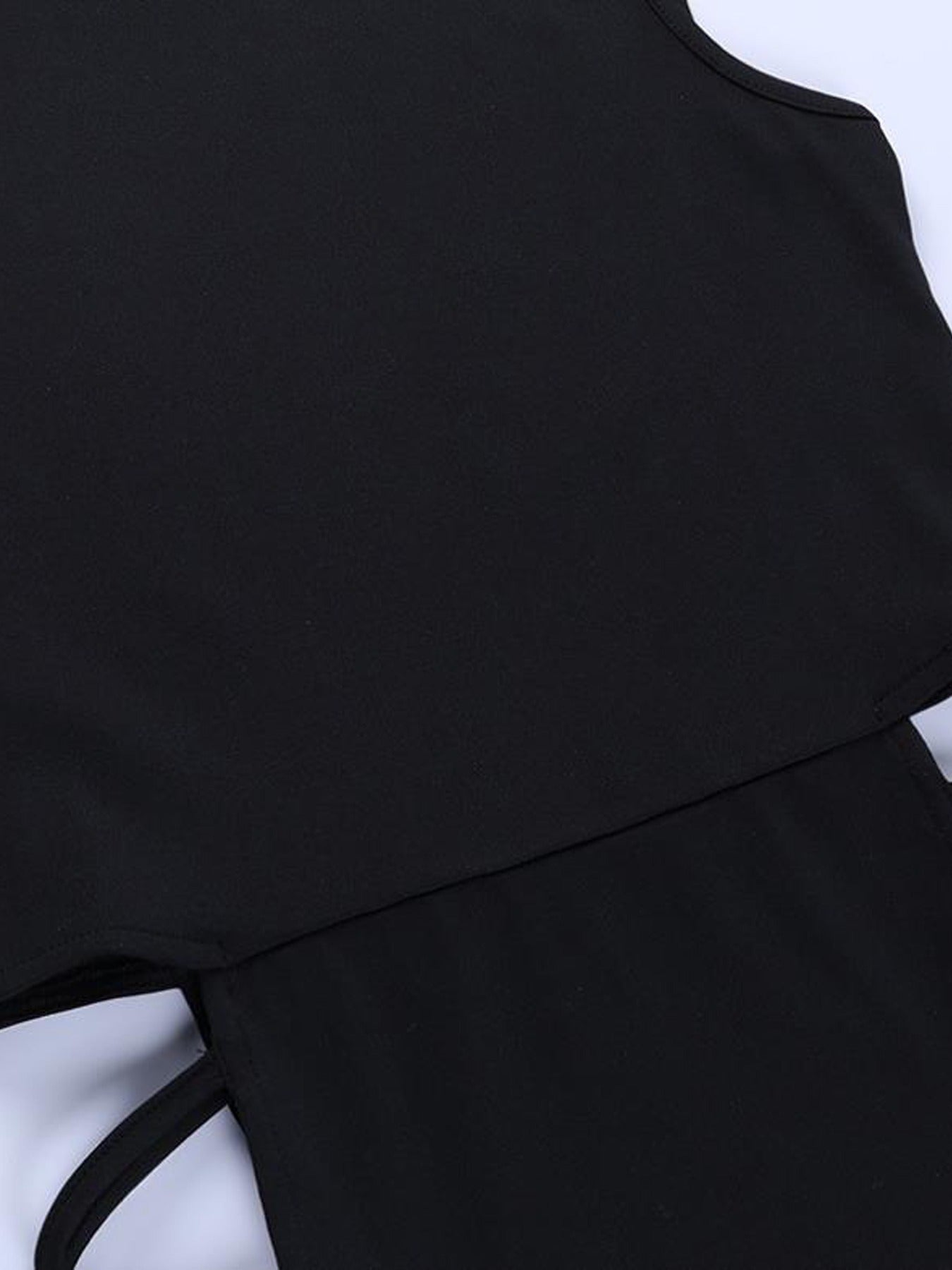 Solid Sleeveless Hollow Out Sexy Dress, High Split High Neck Dress, Women's Clothing