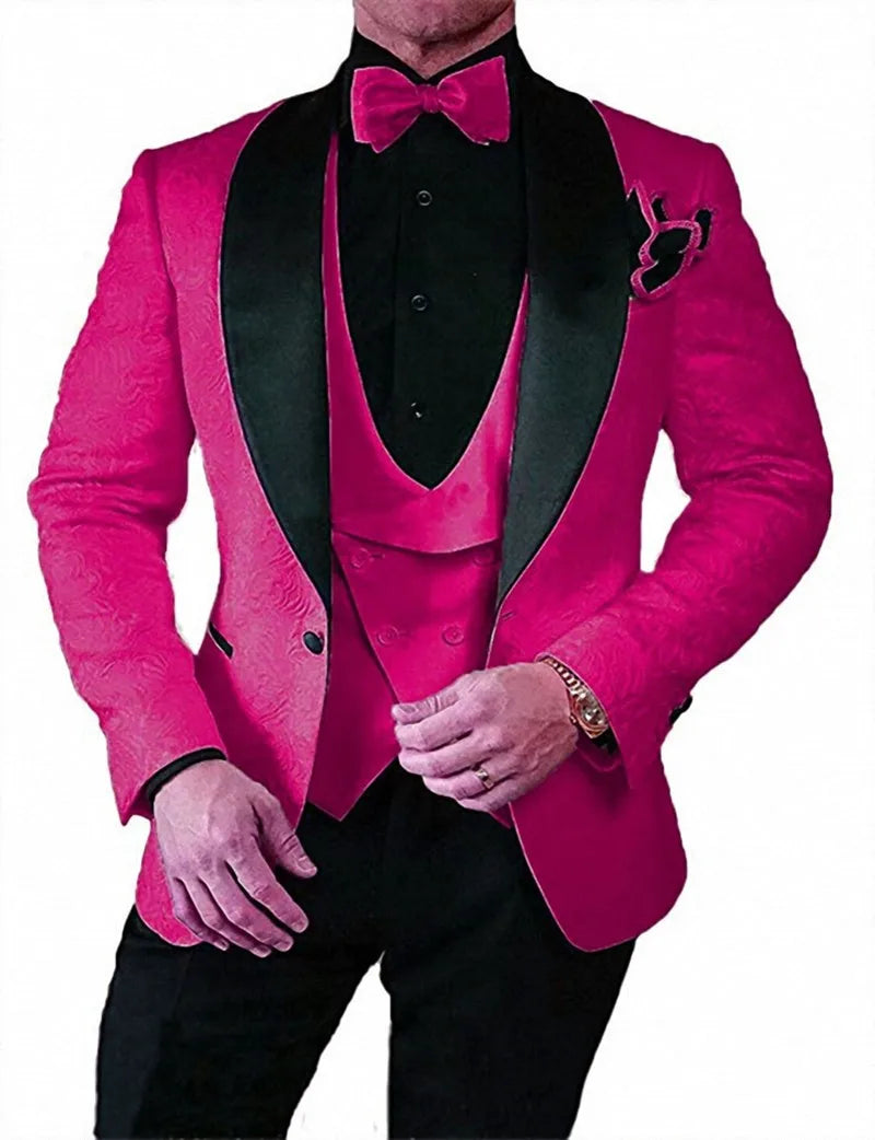 Tuxedos Shawl Satin Lapel ( Jacket+Pants+Vest+Tie) C691