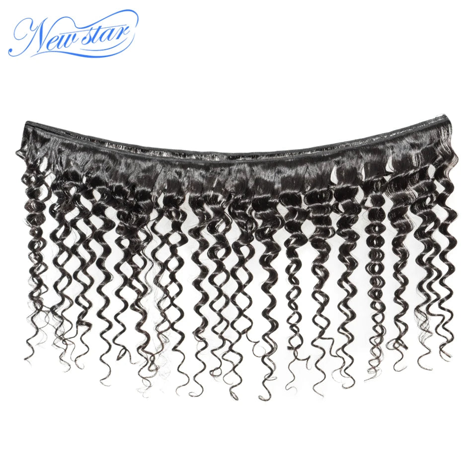 New Star 11A Deep Wave Brazilian Virgin Human Hair 3 Bundles Raw Hair Extension Cuticle Aligned Unprocessed Thick Hair Waving