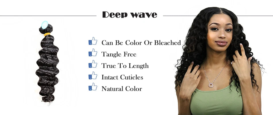 New Star 11A Deep Wave Brazilian Virgin Human Hair 3 Bundles Raw Hair Extension Cuticle Aligned Unprocessed Thick Hair Waving