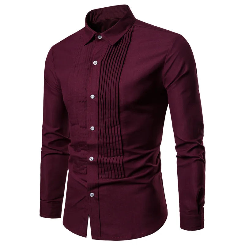Long Sleeve Dress Shirts Camisa Masculina