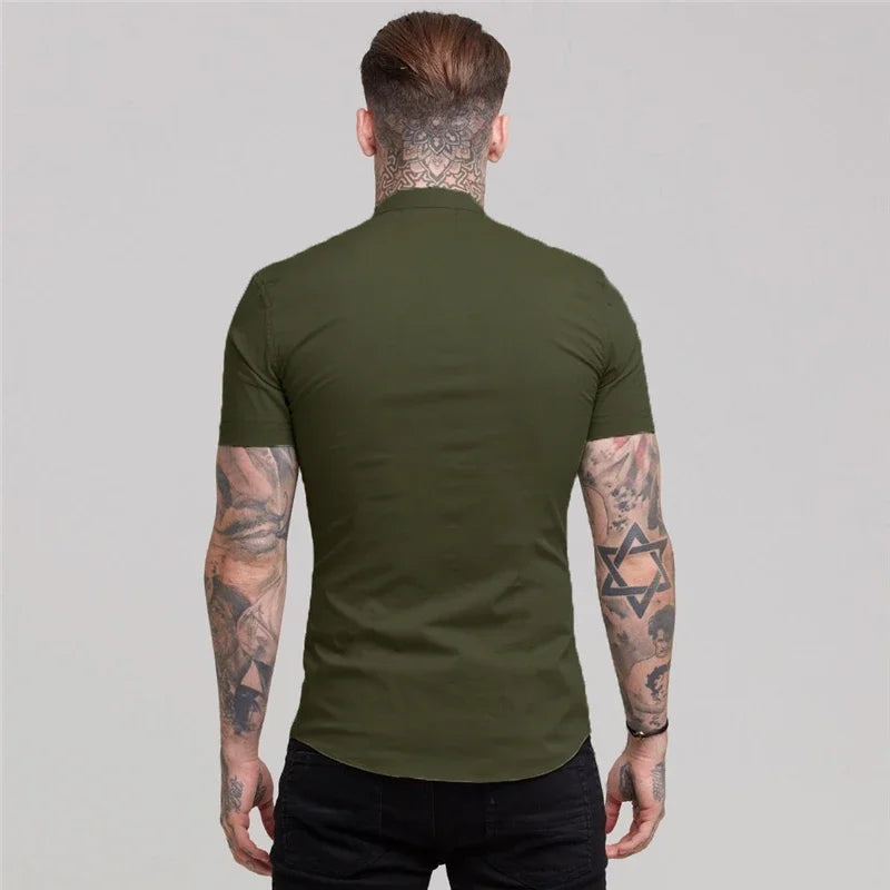 Plain Slim Fit Short Sleeve Casual Dry T-Shirts