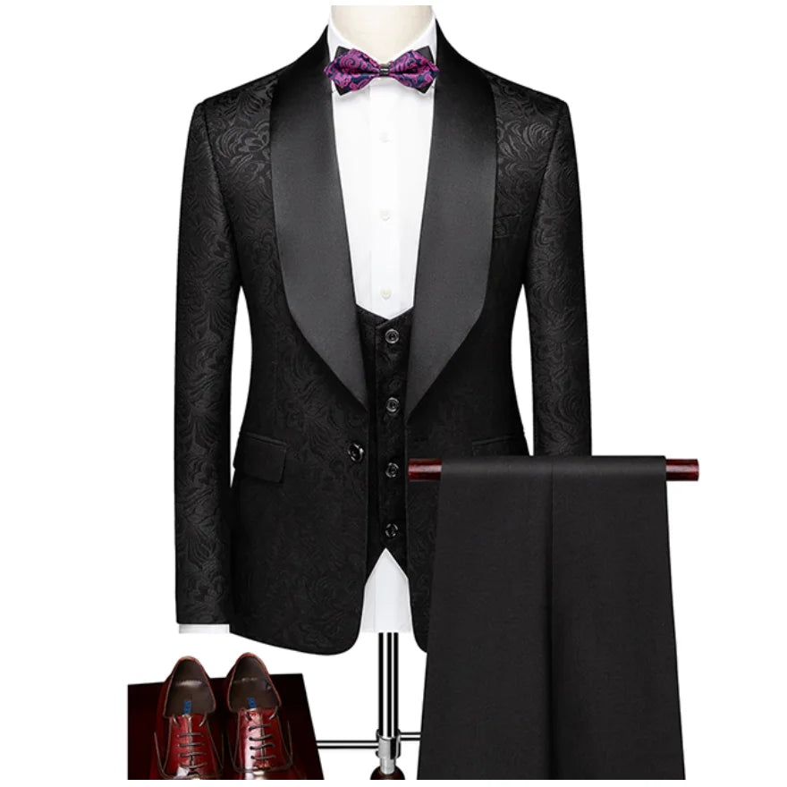 Tuxedos Shawl Satin Lapel ( Jacket+Pants+Vest+Tie) C691