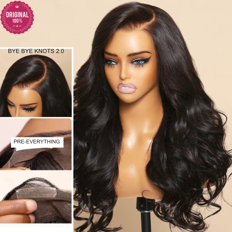 Beautyforever 13x4 Elastic Drawstring Glueless Wig Human Hair 3D Body Wave Bye Bye Knots Wear and Go Glueless Lace Front Wig