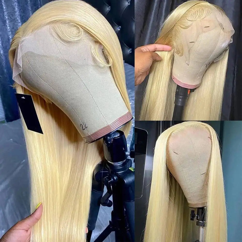 613 HD Lace Frontal Wig 13x4 13x6 360 Full Lace Transparent Honey Blonde Brazilian Straight Lace Front Human Hair Wigs for Women