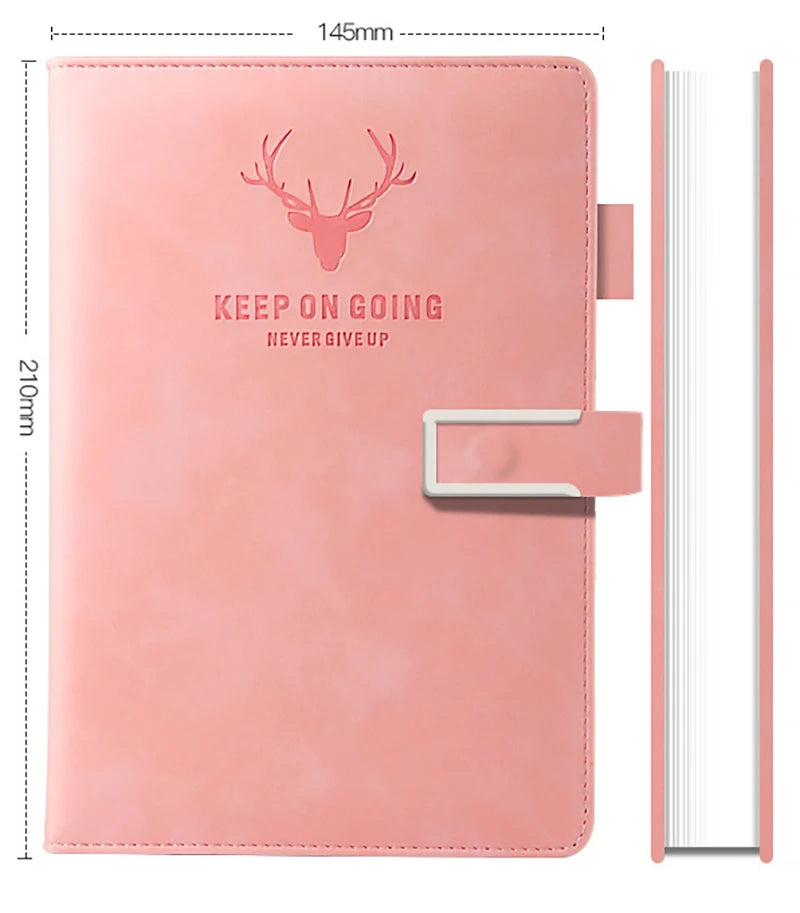 A5 Thick Notebook Journal PU Hard Cover Diary Notepad European Style Student Sketchbook Stationery Office Work Planner Note Book