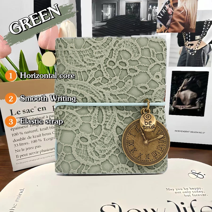 Mini notebook Traveler's manual Retro Leather style book Applicable to hang Decoration Diary book notepad 120 page