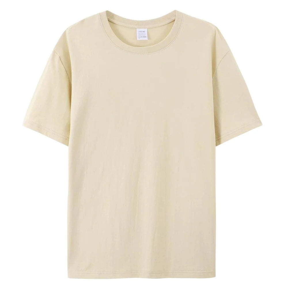 Plain Cotton Short Sleeve Unisex Crew Neck T-shirts