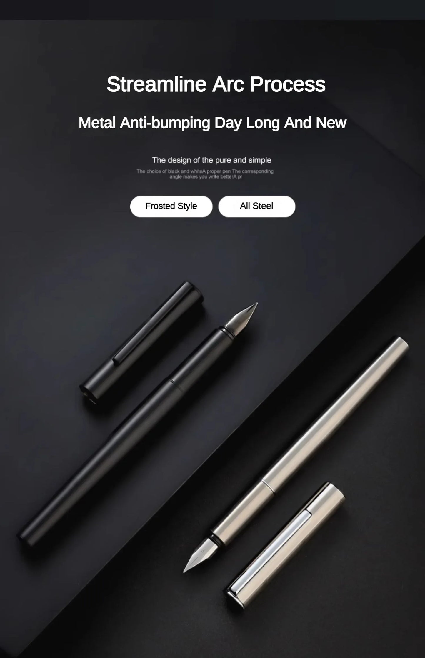Jinhao 35 Fountain Pen All Steel Luxury Quality EF/ F Nib Calligraphy Writing Pen Stationery Business Office School Supplies