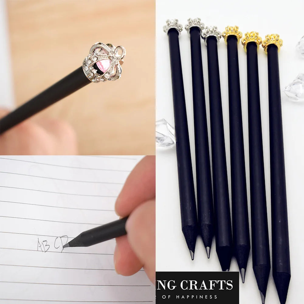 Pencil Crown Diamond Color Pencil Stationery Items Drawing Supplies Cute Pencils For School Basswood Office School