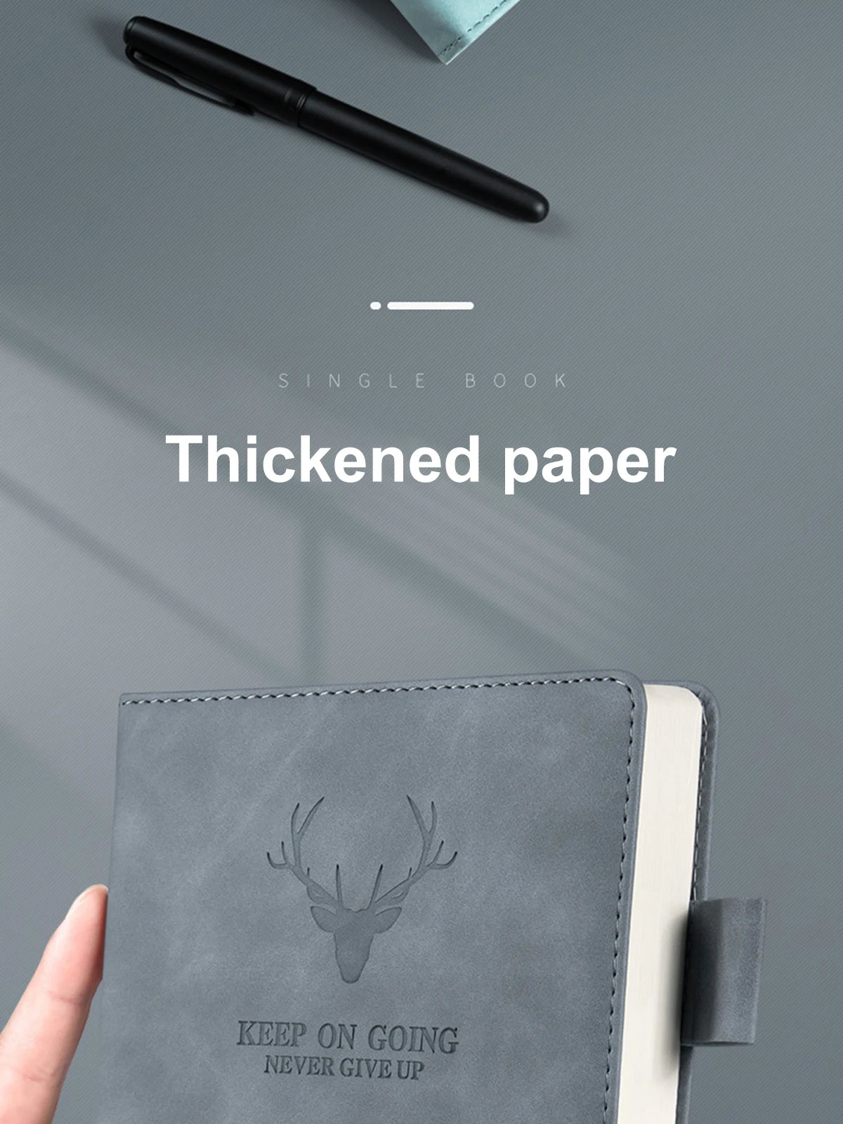 A5 Notebook Student Planning Efficiency Book Business Office Work Conference Notepad 360 Pages 100GSM Font Leather Cover