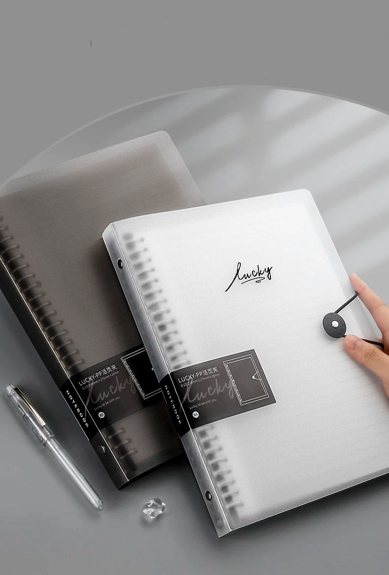 A5/B5/A4 Transparent Loose Leaf Binder Notebook Diary Inner Core Cover Note Book Journal Planner Office Stationery Supplies