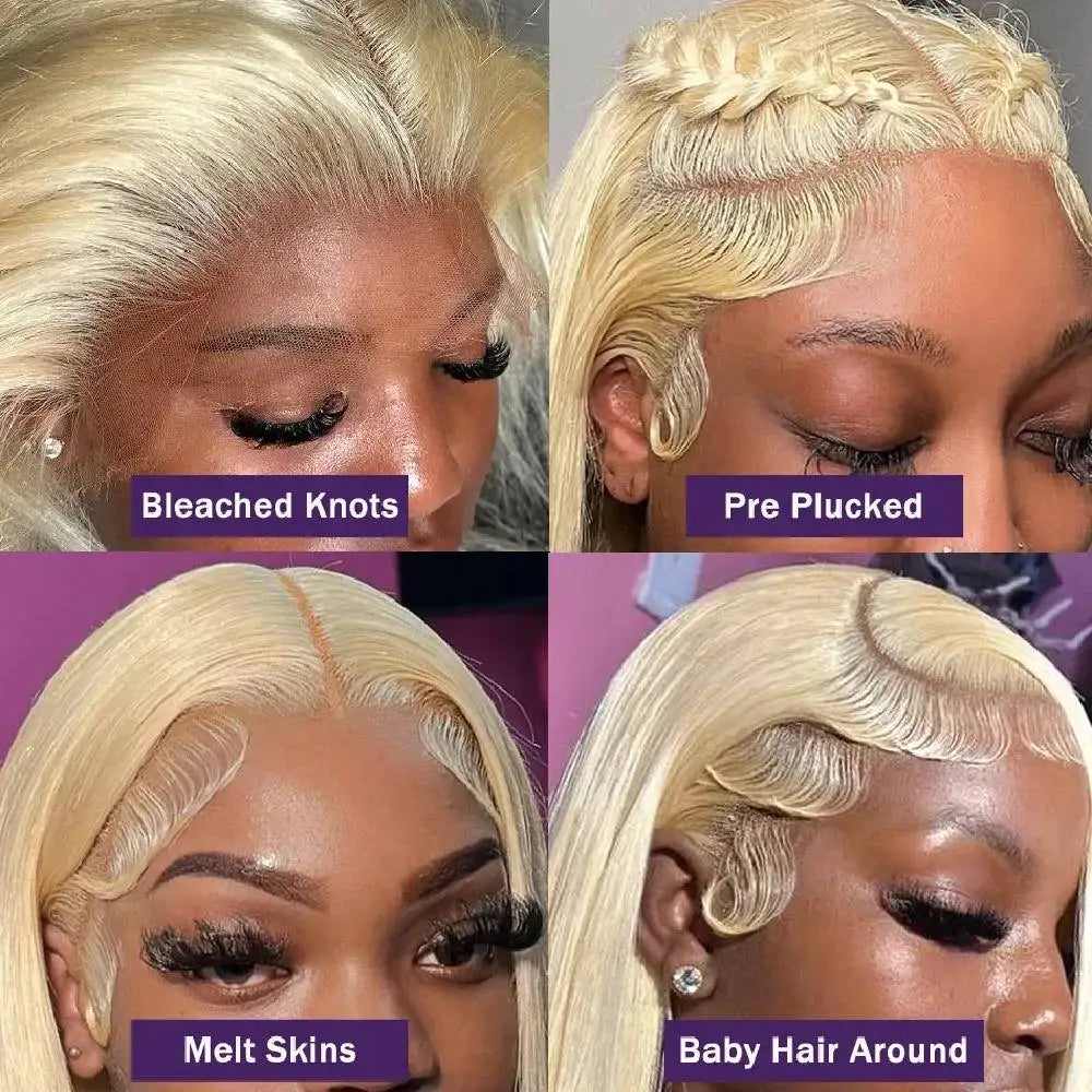 613 HD Lace Frontal Wig 13x4 13x6 360 Full Lace Transparent Honey Blonde Brazilian Straight Lace Front Human Hair Wigs for Women