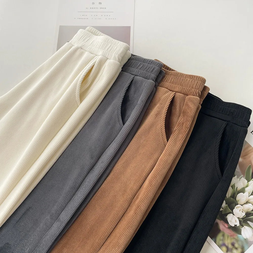 Wide-leg High Waist Draping Trousers