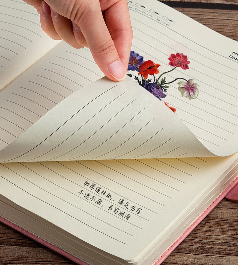 A5 Thick Notebook Journal PU Hard Cover Diary Notepad European Style Student Sketchbook Stationery Office Work Planner Note Book