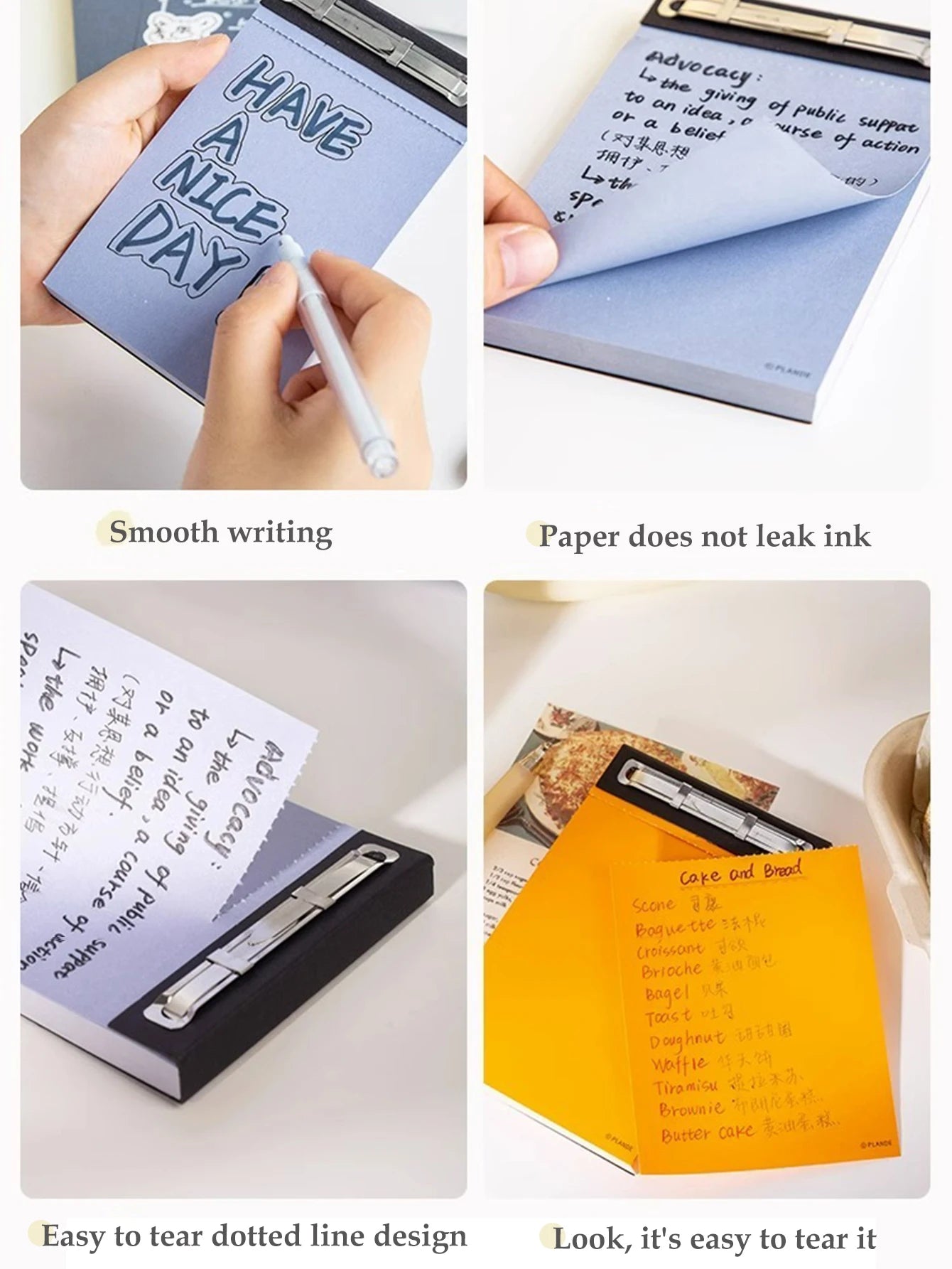 75 Sheets of Plande Note Book Can Be Torn Student Study Memo Hand Account Non-adhesive Notepad Blank Note Book Pocket Stationery