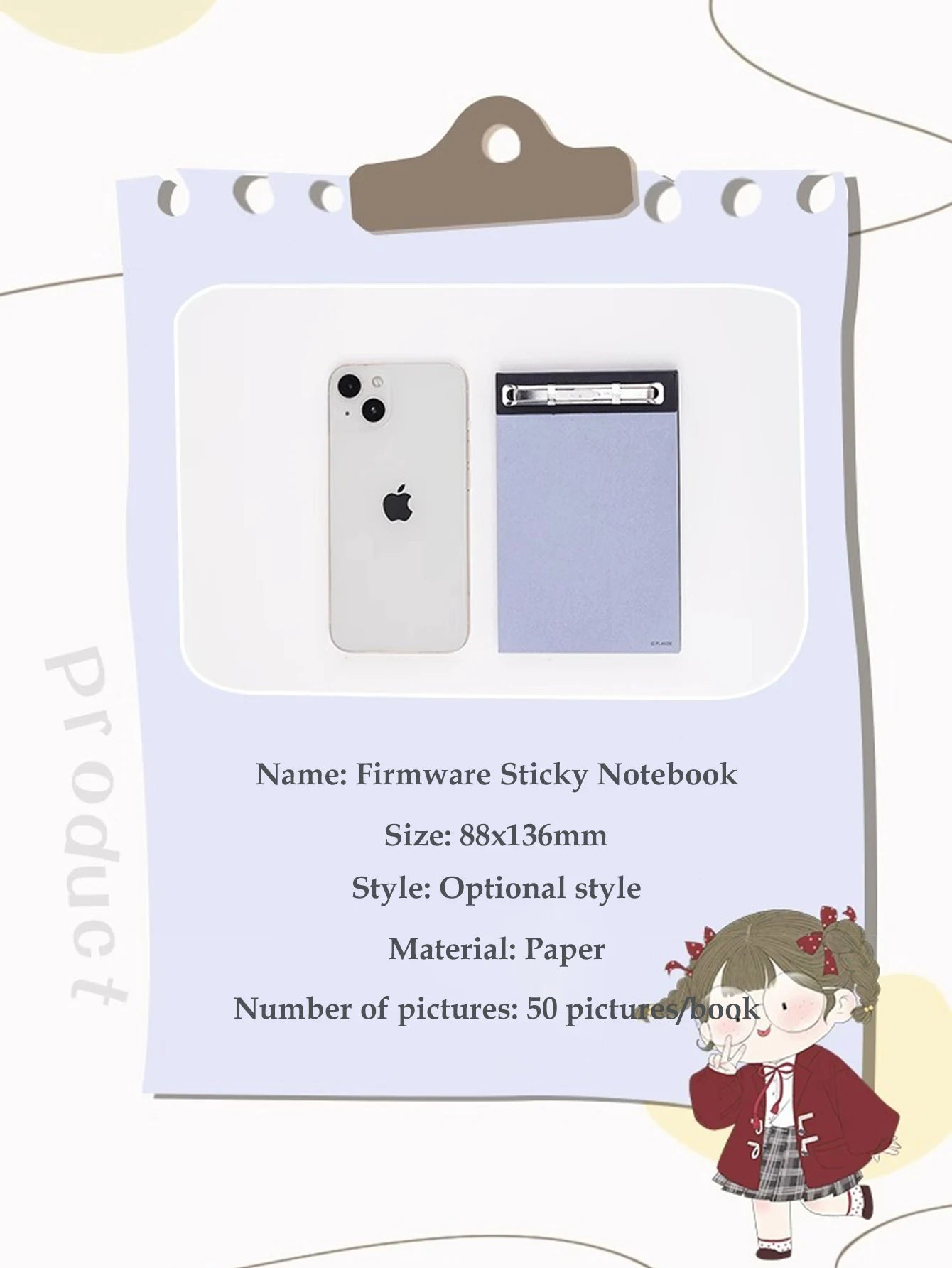 75 Sheets of Plande Note Book Can Be Torn Student Study Memo Hand Account Non-adhesive Notepad Blank Note Book Pocket Stationery