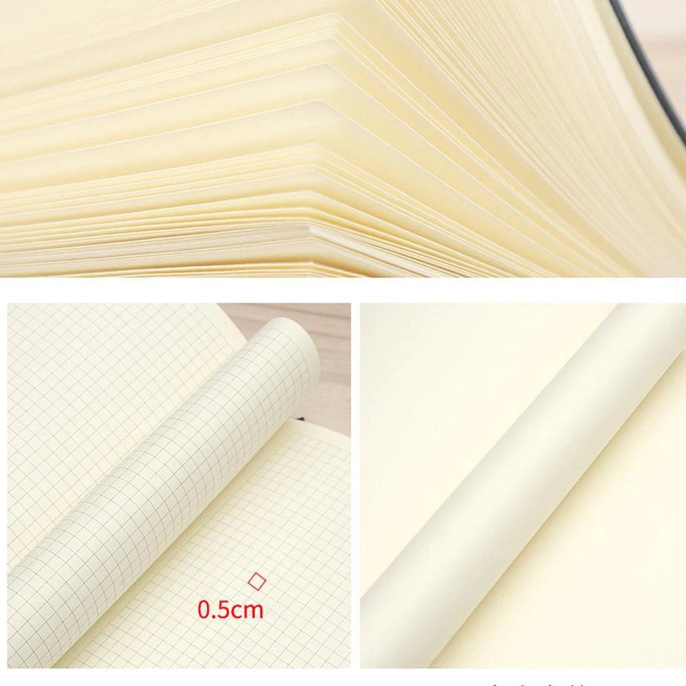 200 Pages A6 Notebook College Student Notepad Office High-end Pu Leather Work Conference Record Book Horizontal/Blank/Grid