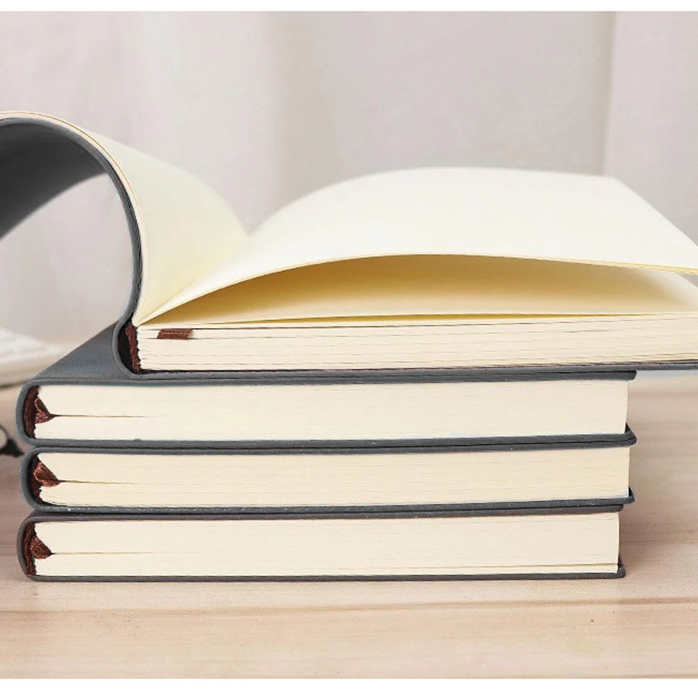 200 Pages A6 Notebook College Student Notepad Office High-end Pu Leather Work Conference Record Book Horizontal/Blank/Grid
