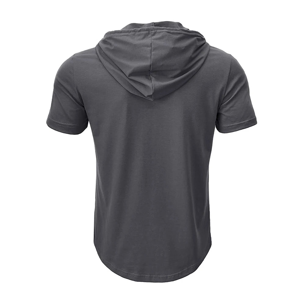 Slim Fitness Hooded Short-Sleeved Quick Dry T-Shirt