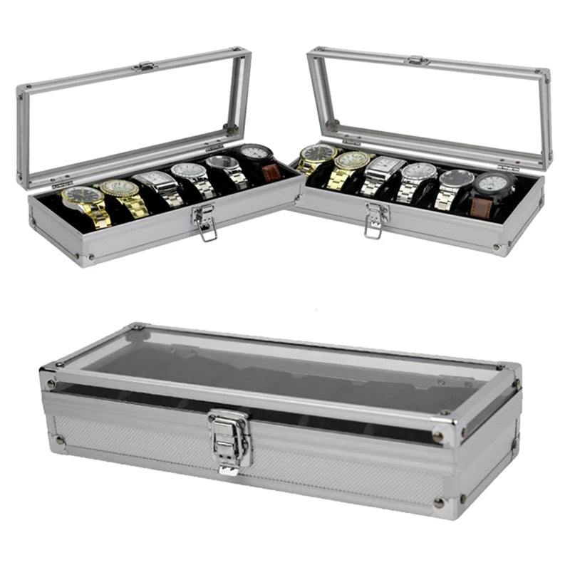 Girds Luxury Premium Quality Watch Box Aluminum Alloy Produc Pattern Storage Clock Box Collection Display Gift Boxes