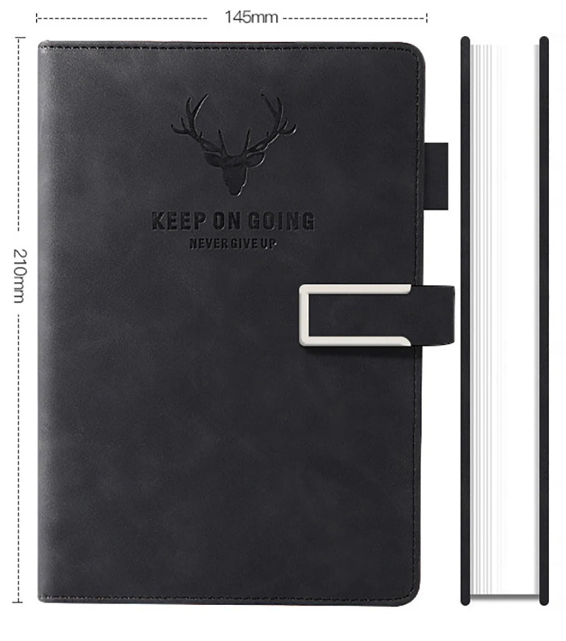 A5 Thick Notebook Journal PU Hard Cover Diary Notepad European Style Student Sketchbook Stationery Office Work Planner Note Book
