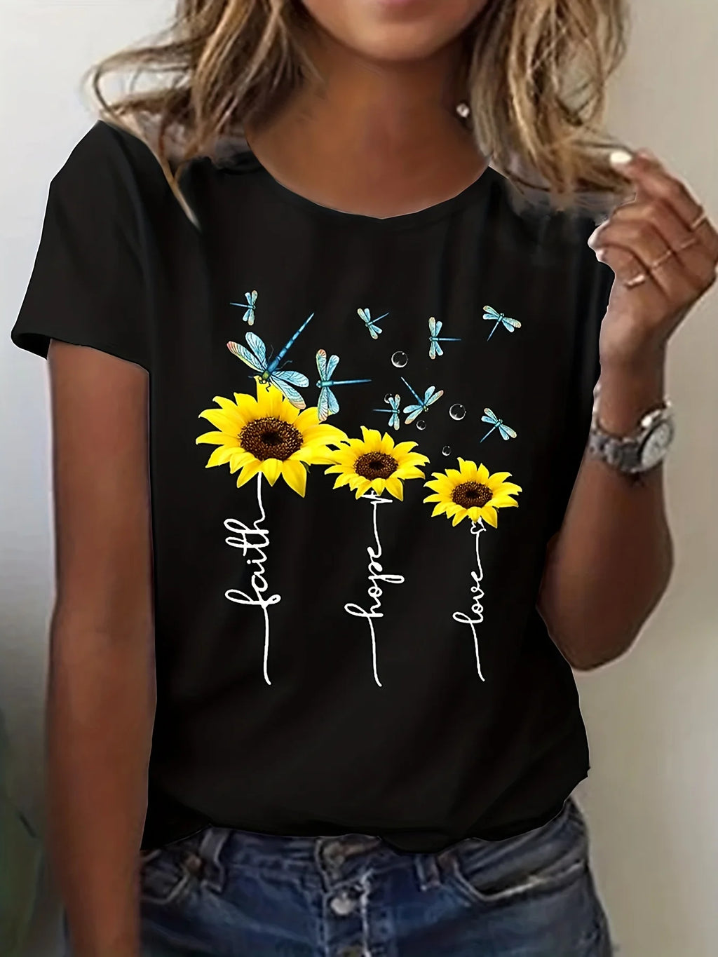 Temperament short-sleeved loose t-shirt