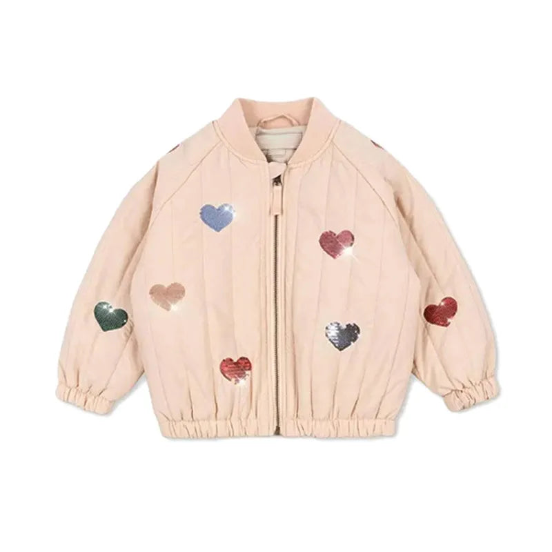 Children's coats embroidered sequined thickened wool jacket