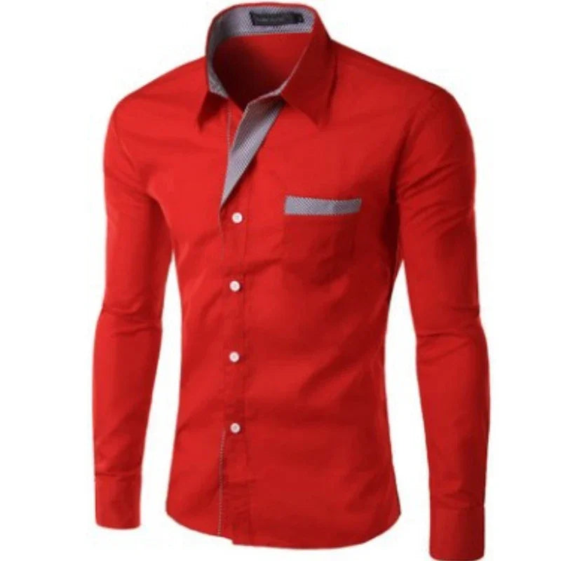 Long Sleeved Slim Fit Striped Shirts