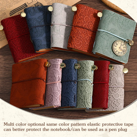 Mini notebook Traveler's manual Retro Leather style book Applicable to hang Decoration Diary book notepad 120 page