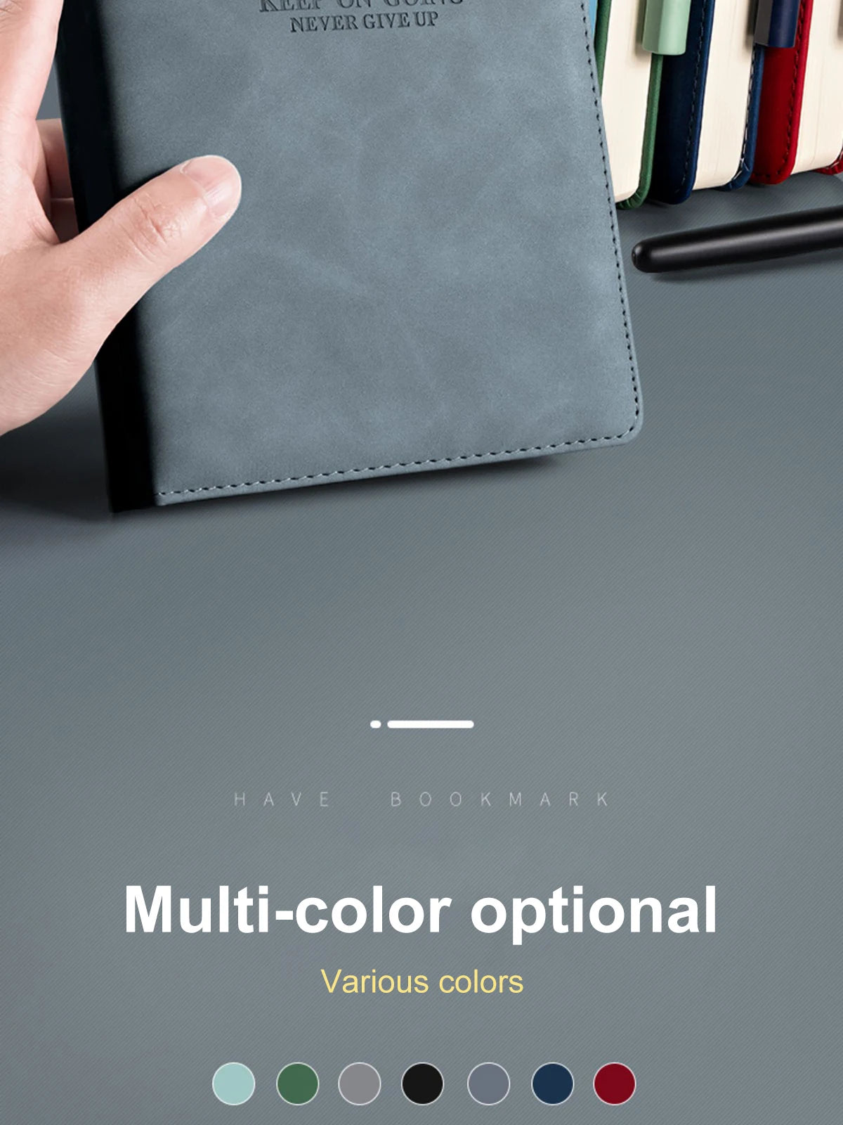 A5 Notebook Student Planning Efficiency Book Business Office Work Conference Notepad 360 Pages 100GSM Font Leather Cover