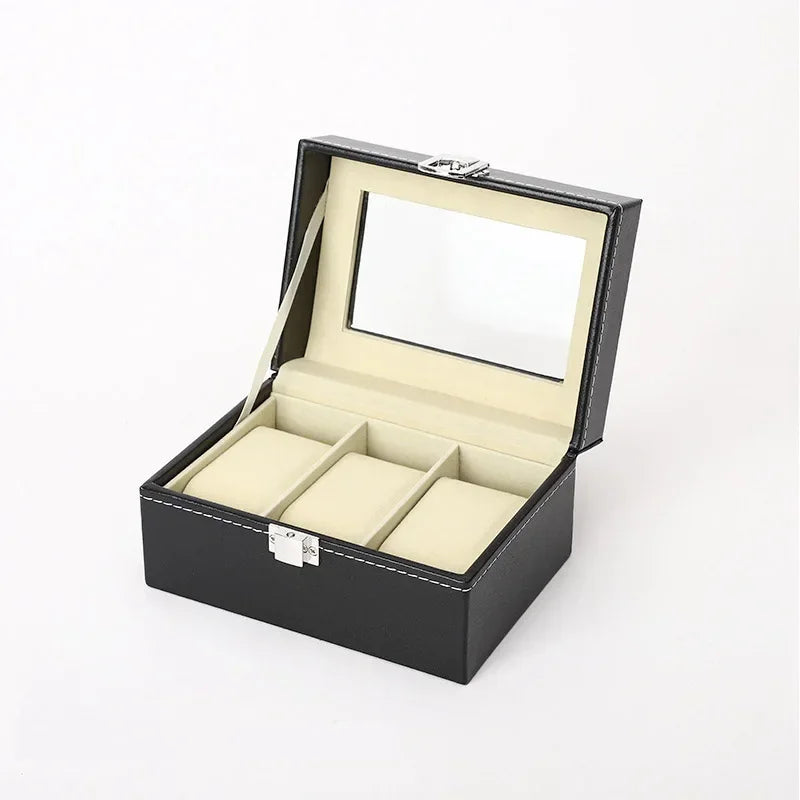 Watch Boxes 2/3/4/5/6/8/10/12 Girds Cases Storage Boxes Watch Organizer Case PU Leather Watch Display Jewelry Box For Best Gifts
