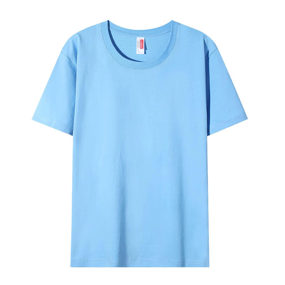 Plain Round Neck Cotton T-shirt Unisex