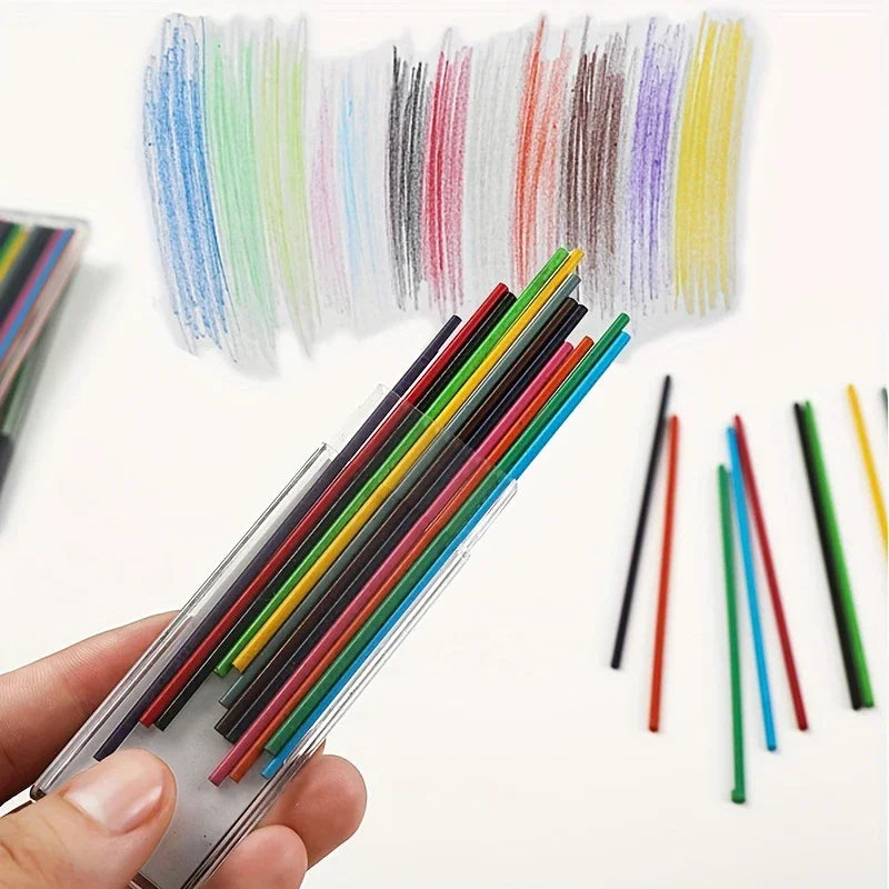 3 Colors 2.0mm Mechanical Pencil Comes with A Pencil Sharpener 2B Lead Core Sketching Painting Writing Stationery Supplies