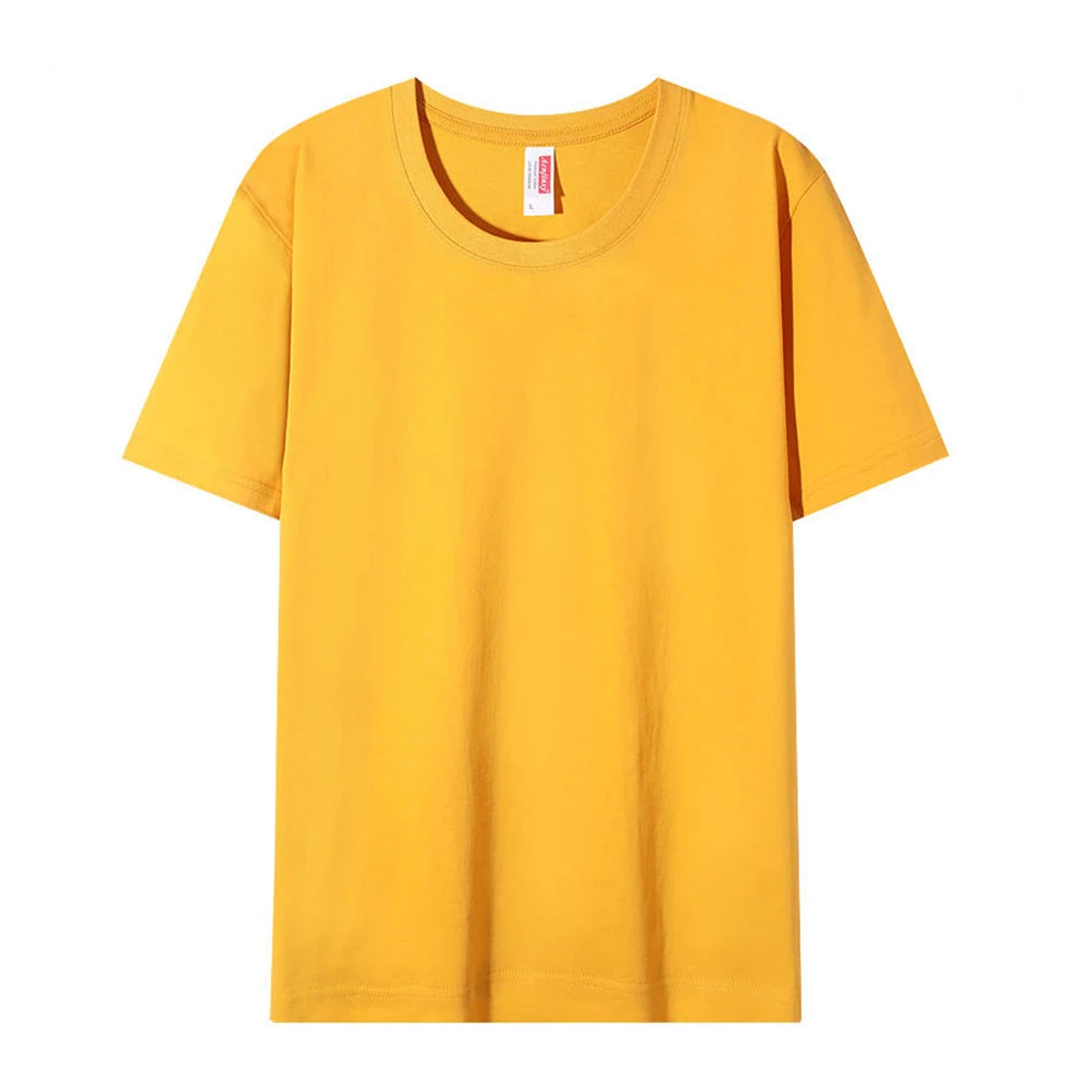 Plain Round Neck Cotton T-shirt Unisex