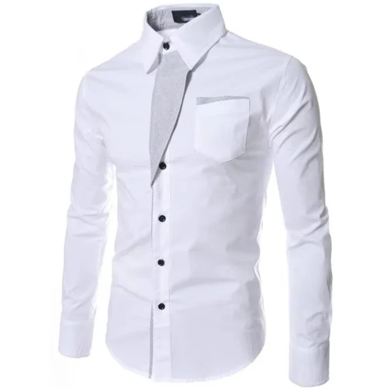 Long Sleeved Slim Fit Striped Shirts