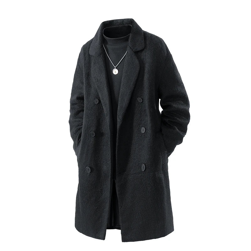 Mid Strength Handsome Double Healed Woolen Coat