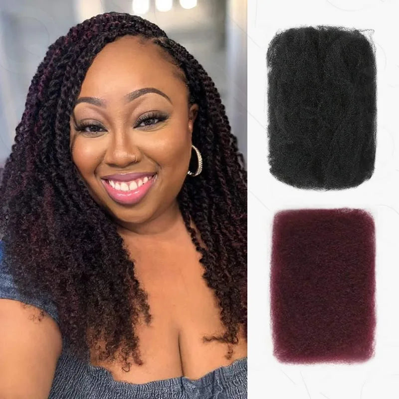 Best Quality QVR Afro Kinky Bulk Hair for Dreadlocks Affordable Sale Top Tight Kinkys for Loc Repair Twist Braiding 1 Pack 50g
