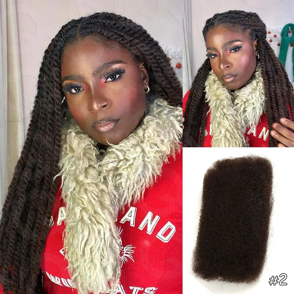 Best Quality QVR Afro Kinky Bulk Hair for Dreadlocks Affordable Sale Top Tight Kinkys for Loc Repair Twist Braiding 1 Pack 50g