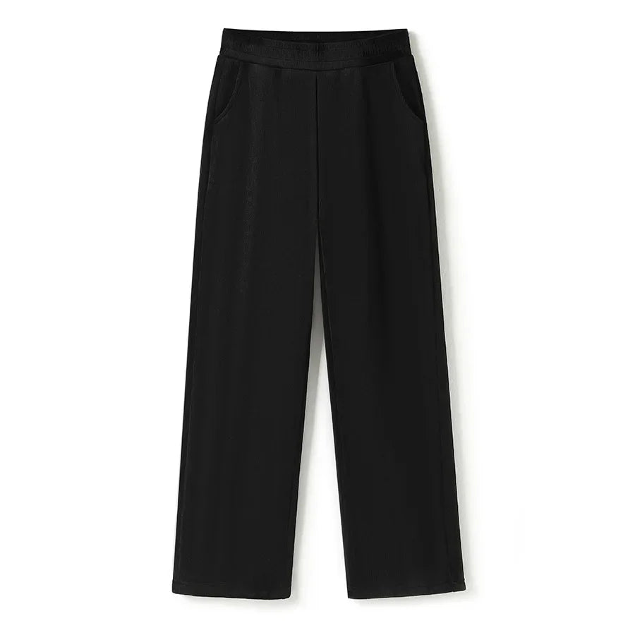 Wide-leg High Waist Draping Trousers