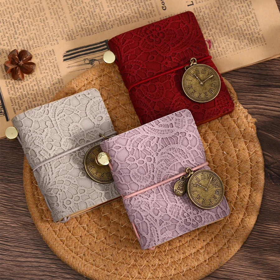 Mini notebook Traveler's manual Retro Leather style book Applicable to hang Decoration Diary book notepad 120 page