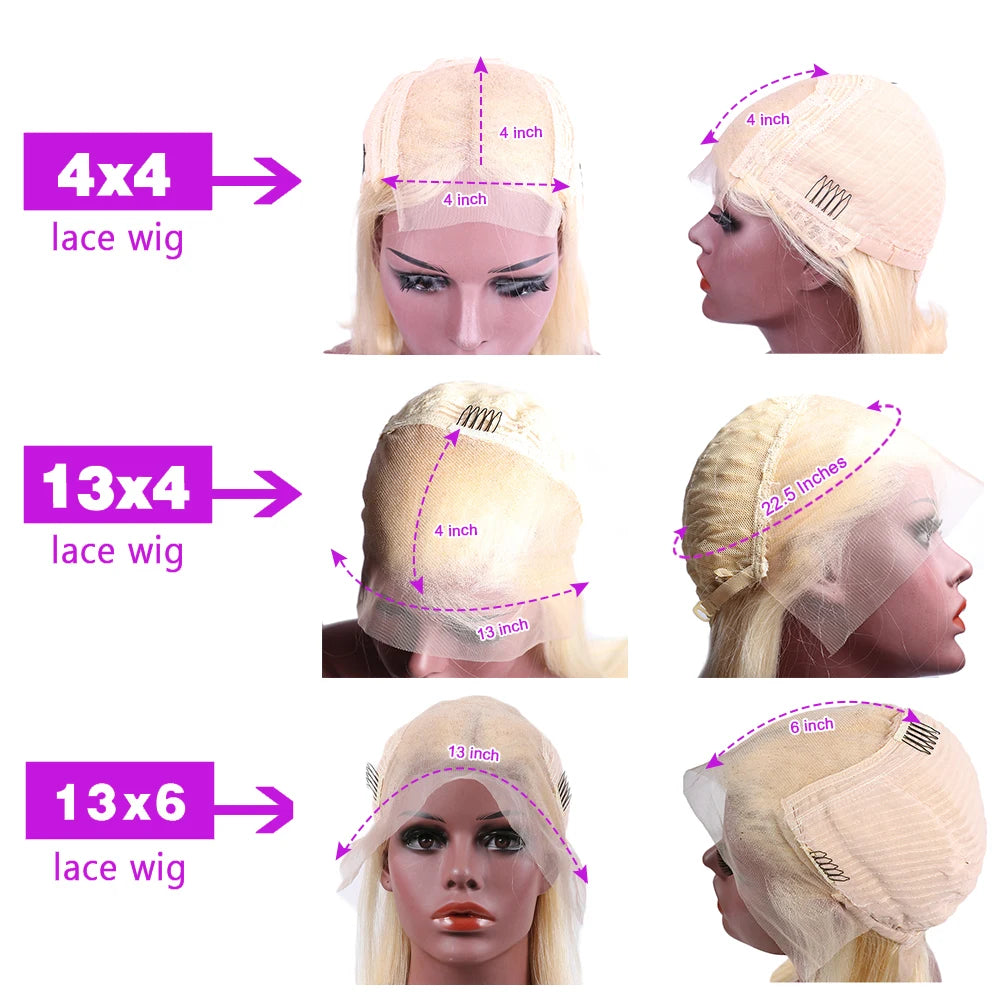 613 HD Lace Frontal Wig 13x4 13x6 360 Full Lace Transparent Honey Blonde Brazilian Straight Lace Front Human Hair Wigs for Women