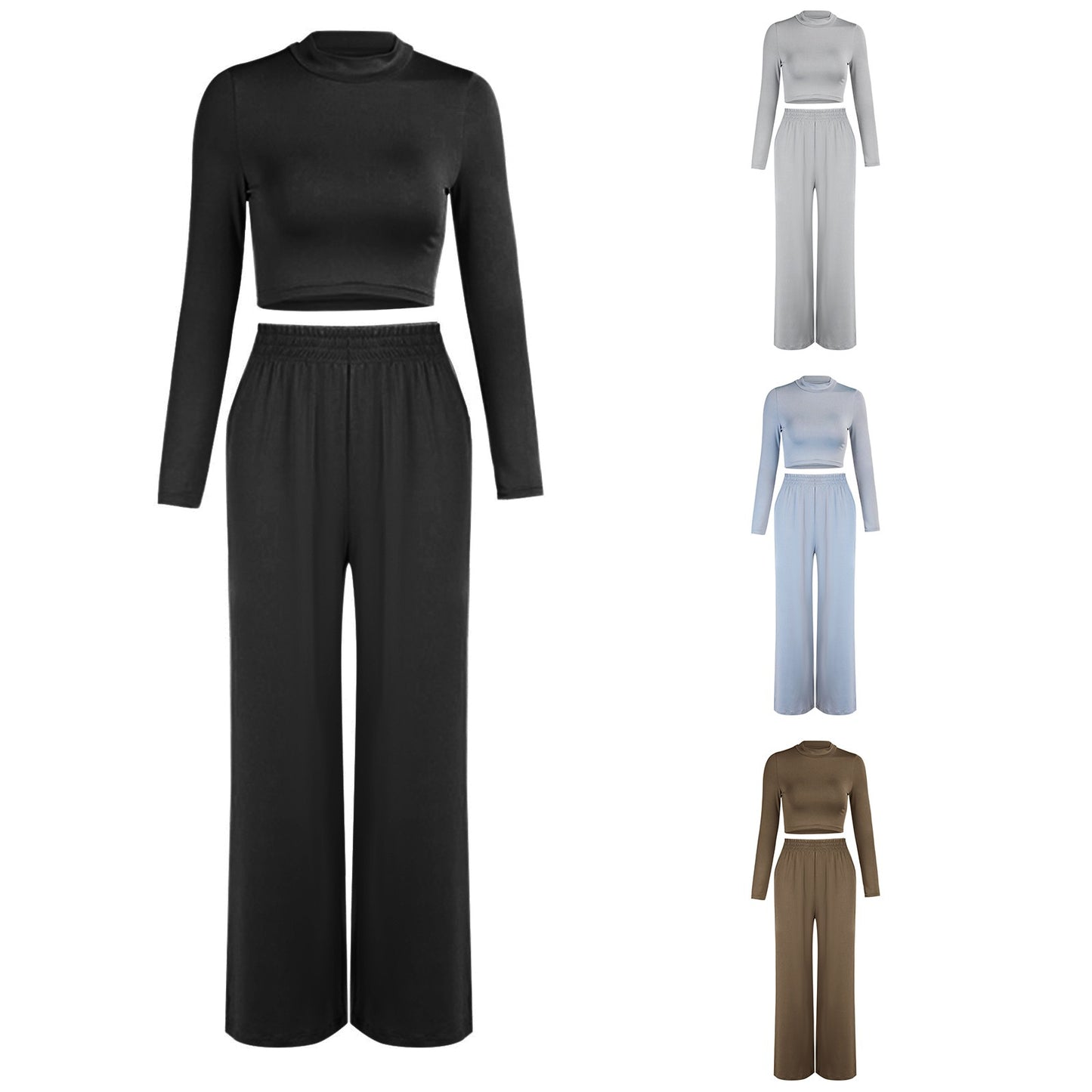 Sexy Women'S Sports Casual Suit Solid Color High Waist Slim Tight Identity Female Clothing Two Piece Set Conjuntos De Pantalones