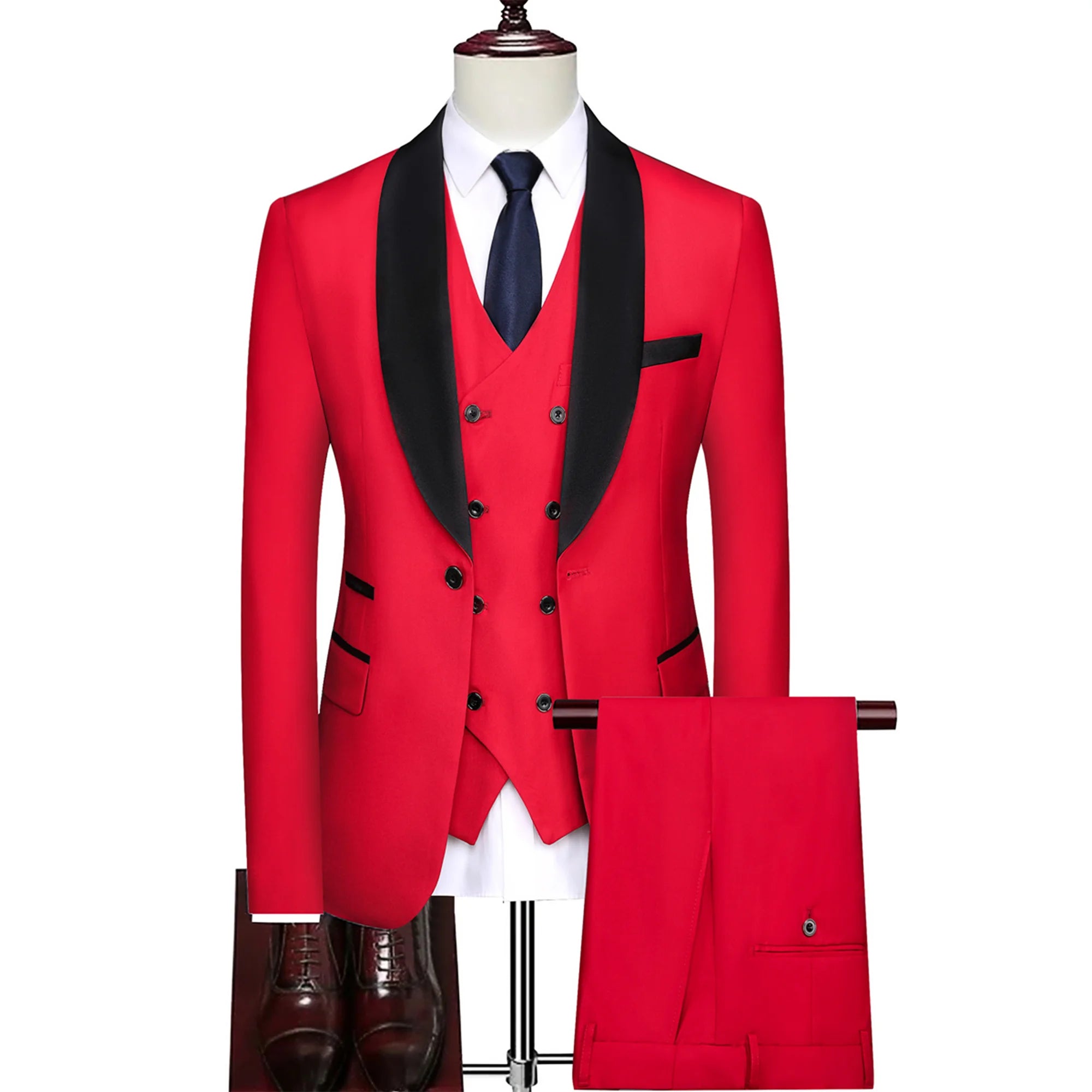 Men's three-piece suit Jacket Vest and trousers Dinner wedding tuxedo Slim-fit formal business suit