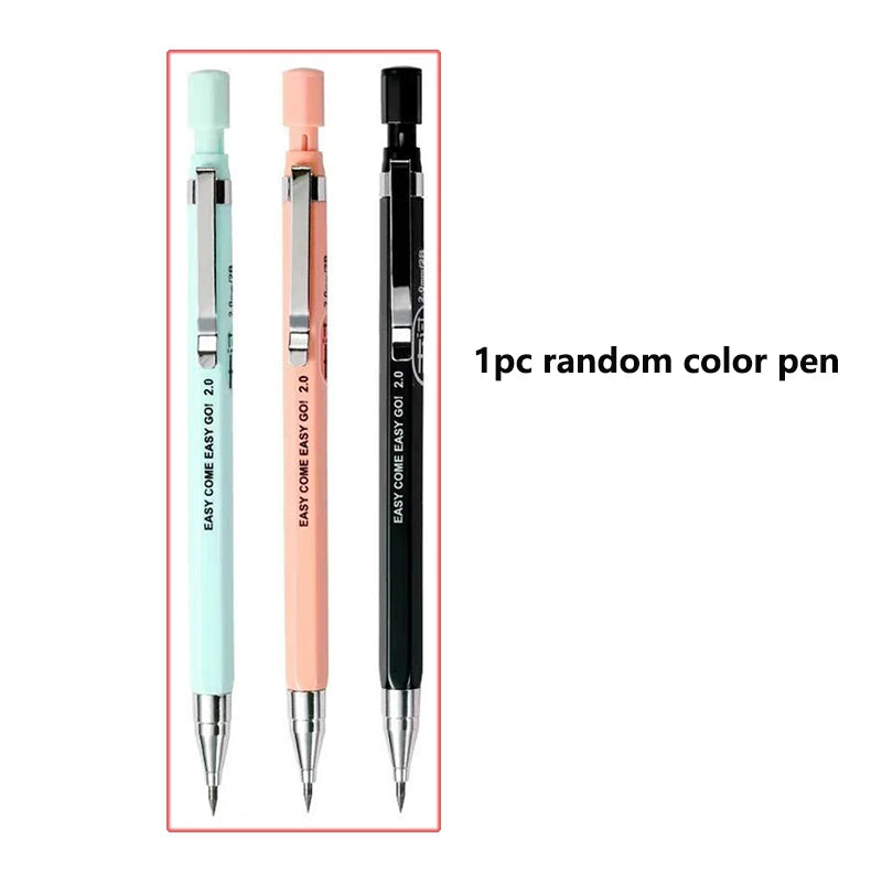 3 Colors 2.0mm Mechanical Pencil Comes with A Pencil Sharpener 2B Lead Core Sketching Painting Writing Stationery Supplies