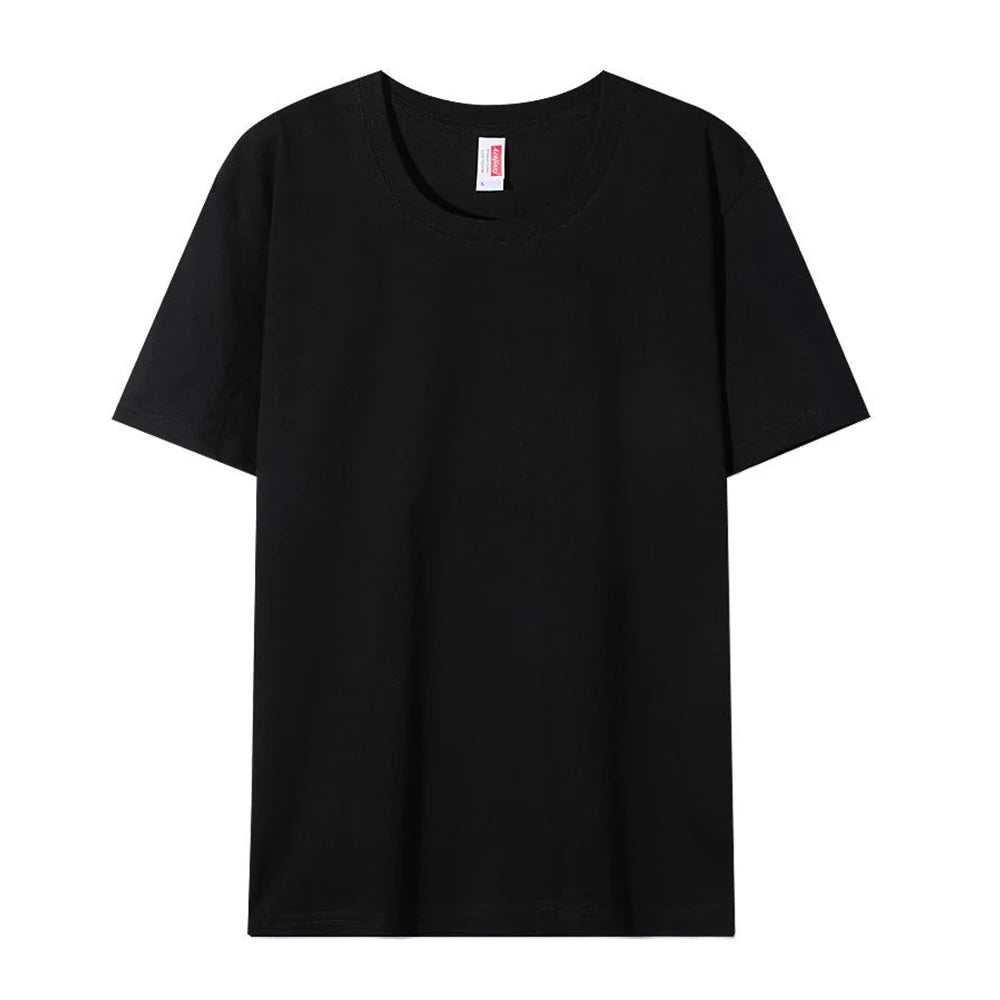 Plain Round Neck Cotton T-shirt Unisex