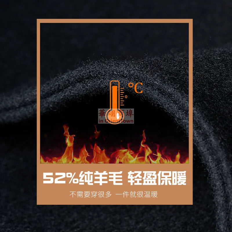 Woolen Double breasted Black General Coat Wool Greatcoat Coat Tops