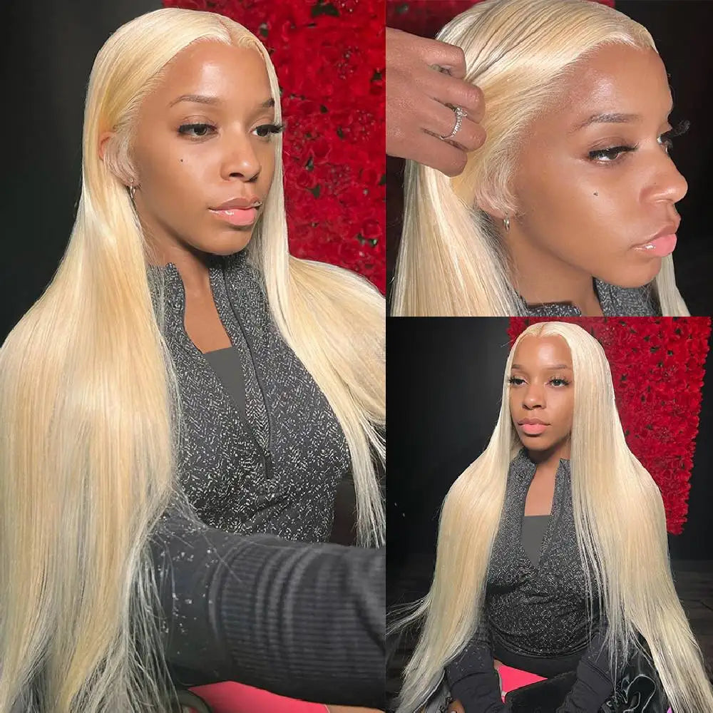 613 HD Lace Frontal Wig 13x4 13x6 360 Full Lace Transparent Honey Blonde Brazilian Straight Lace Front Human Hair Wigs for Women