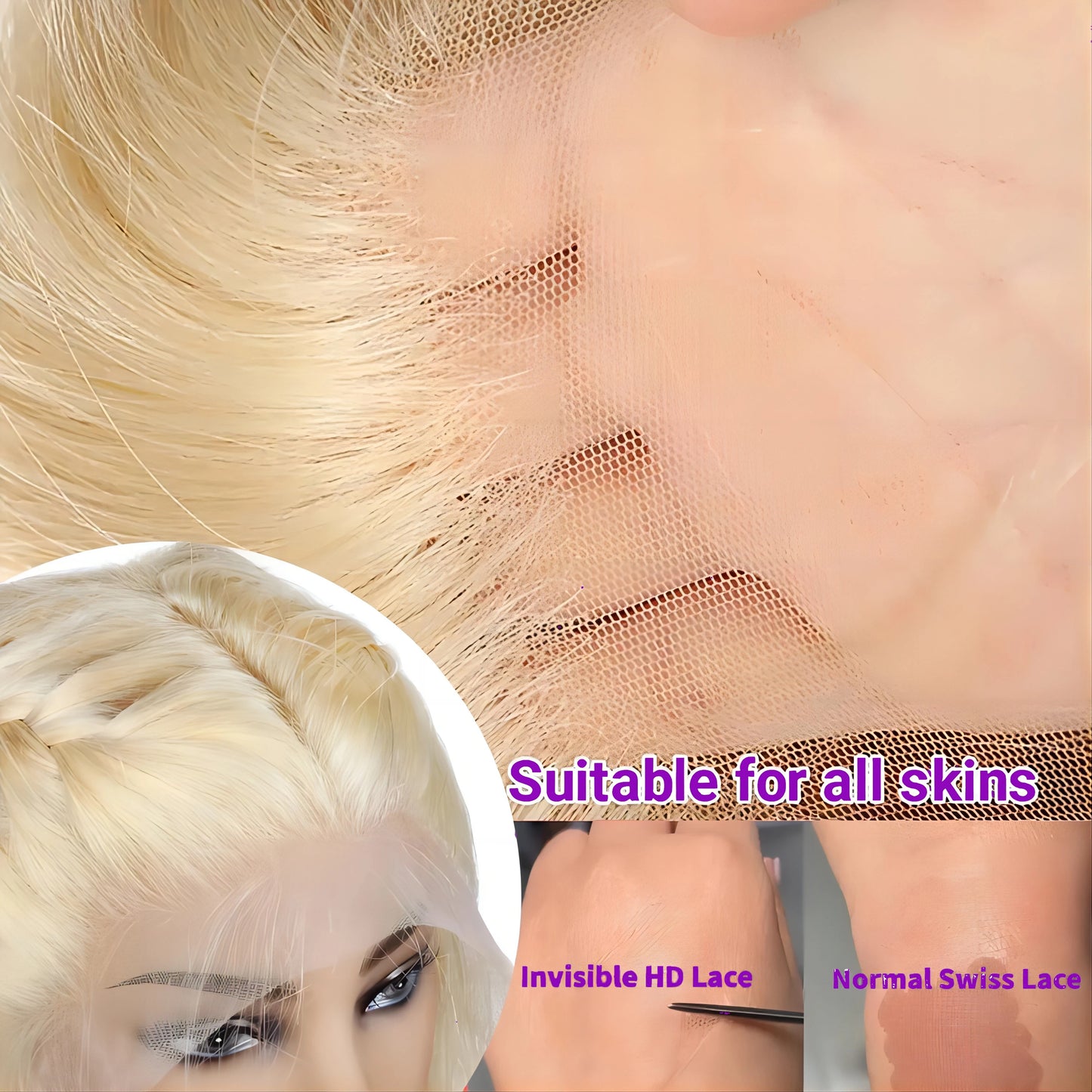 613 HD Lace Frontal Wig 13x4 13x6 360 Full Lace Transparent Honey Blonde Brazilian Straight Lace Front Human Hair Wigs for Women