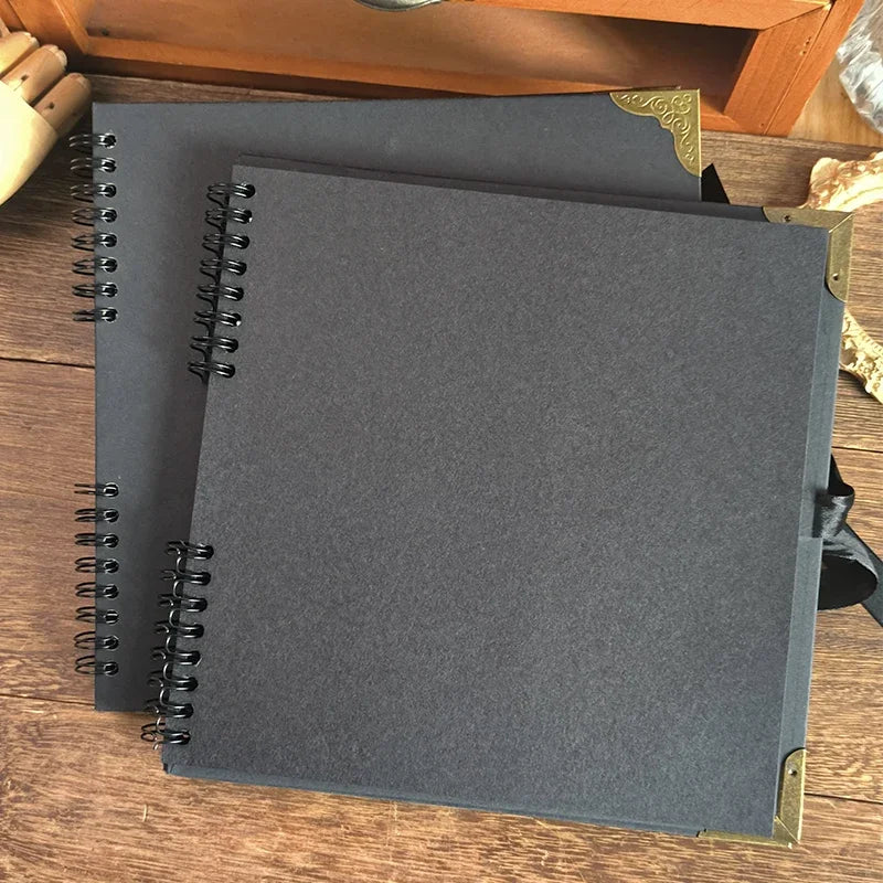 30Sheets/book DIY Handbook Photo Album Bow Ribbon Double Coil Scrapbook Decoration Manual Notebook